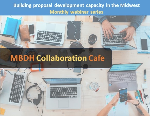 Decorative image for the MBDH Collaboration Cafe webinar series. Follow link for details.