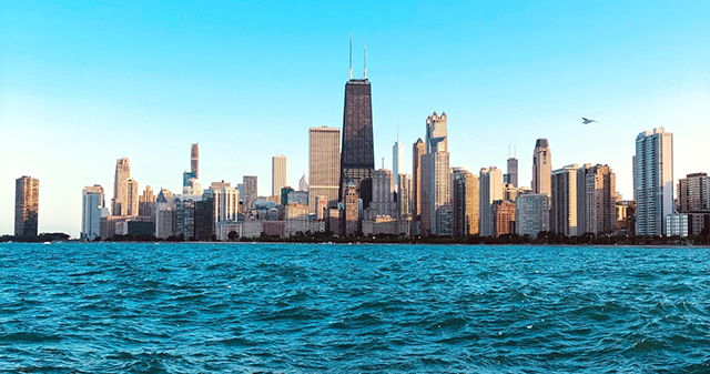 Lake Michigan and the Chicago skyline. Photo by Muzammil Soorma.