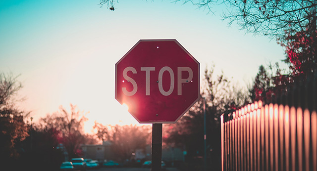 A stop sign. Photo by Anwaar Ali.