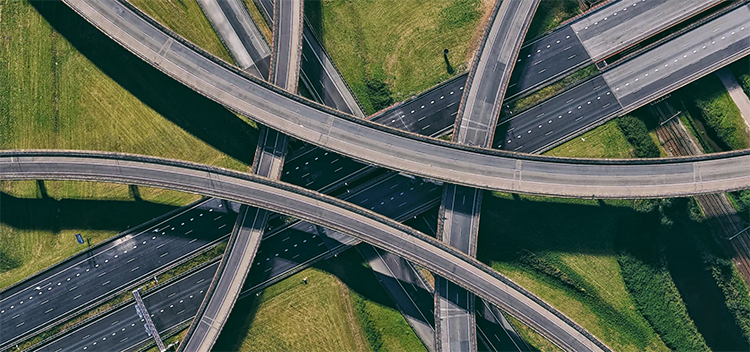 Layered bridge overpasses. Photo by Mohit Kumar.