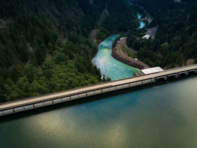 Gravity dam in Marion County, Oregon. Photo by Dan Meyers.