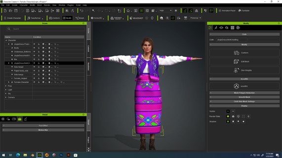 Native dance regalia number 1 for a female digital character.
