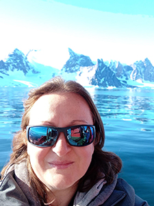 Headshot of Fay Couceiro in Antarctica.